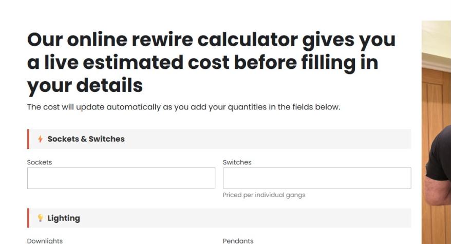 Our Free rewire online cost calculator | RNM Electrical Services Limited